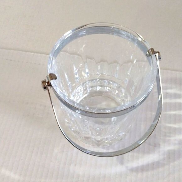 Cristal d'Arques Small Ice‎ Bucket  Lead Crystal Silverplate Handle - Picture 3 of 8
